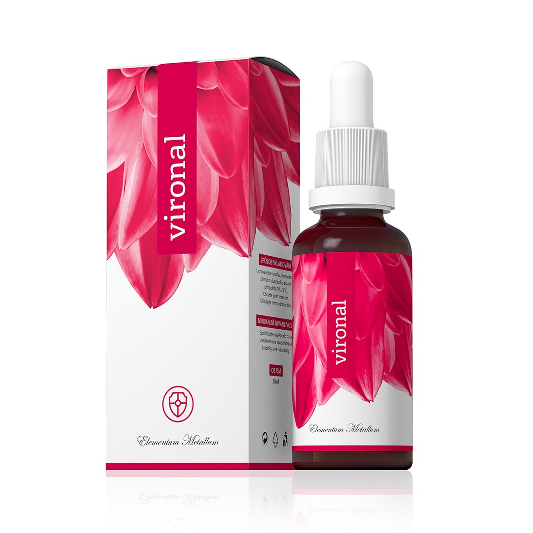 Vironal 30ml Drops with herbal concentrate for immune support, featuring a vibrant red packaging and dropper bottle. Ideal for respiratory, digestion, and skin health.